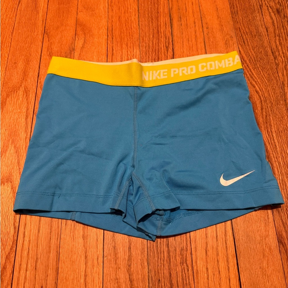 Nike Pro Combat Dri-FIT Compression Shorts - Blue and Yellow